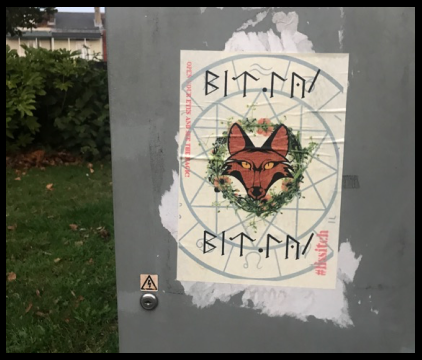 URL code hidden in paste-up